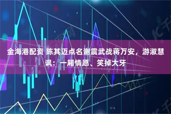 金海港配资 陈其迈点名谢震武战蒋万安，游淑慧讽：一厢情愿、笑掉大牙